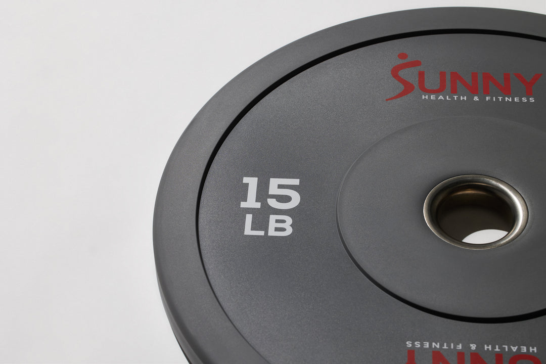 Par de Discos de peso olímpicos de goma 15 LB Sunny Health & Fitness