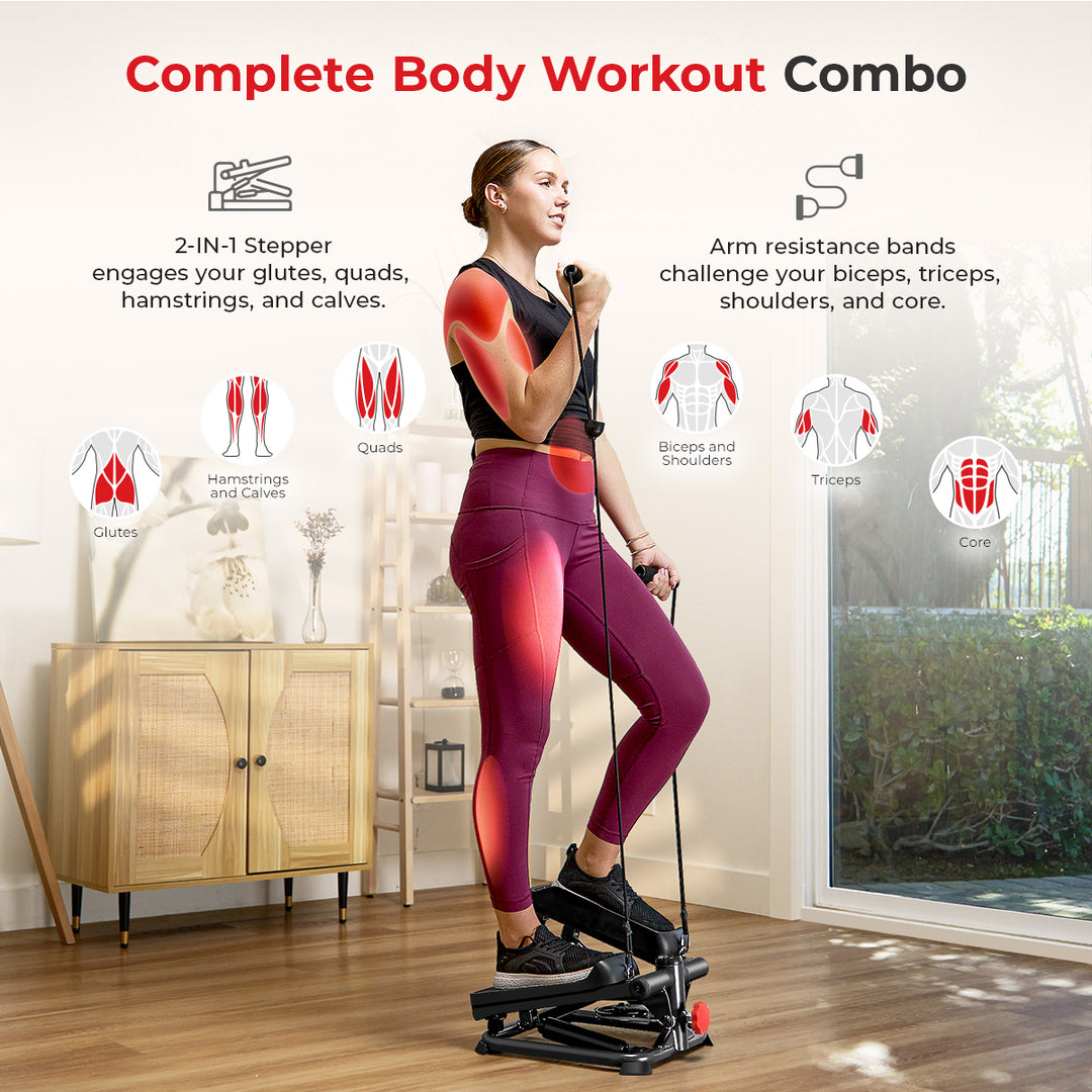 Escaladora 2 en 1 Total Body  Sunny Health & Fitness