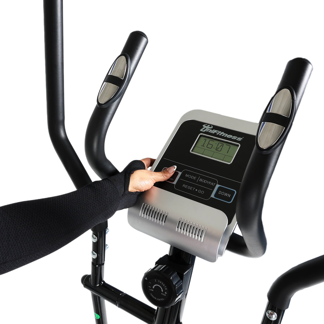 Eliptica Y Escaladora Hibrida De La Marca Unifitness Hybrid Color Bordó