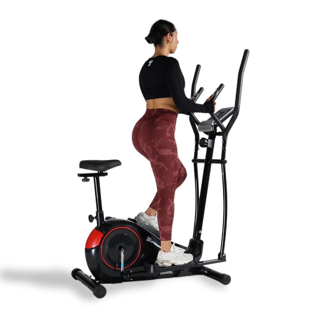 Eliptica Y Escaladora Hibrida De La Marca Unifitness Hybrid Color Bordó