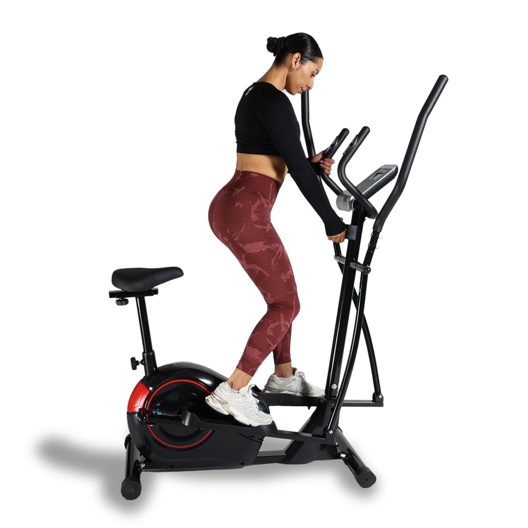 Eliptica Y Escaladora Hibrida De La Marca Unifitness Hybrid Color Bordó