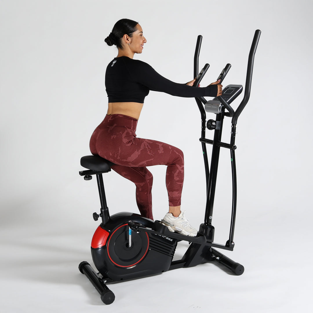 Eliptica Y Escaladora Hibrida De La Marca Unifitness Hybrid Color Bordó