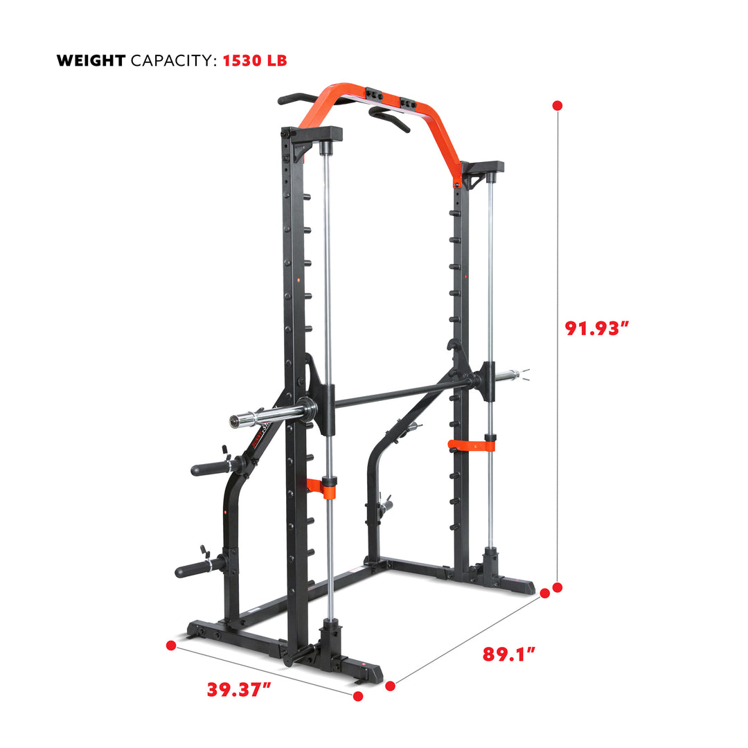 Jaula de fuerza con racks para sentadillas Sunny Health